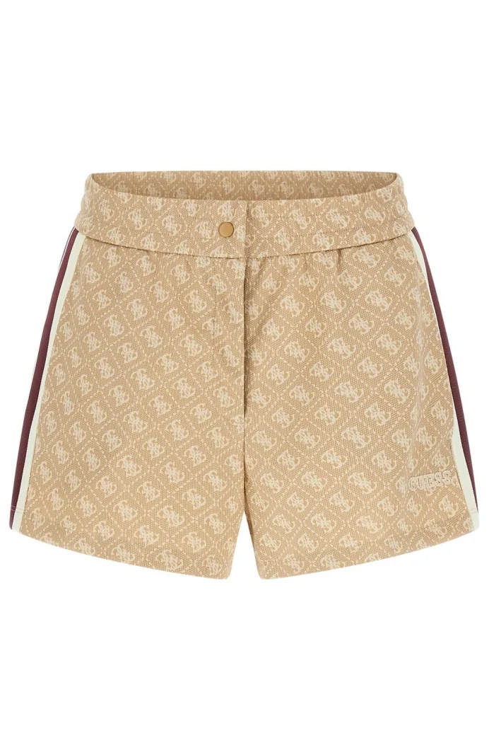 Guess 4G Jakarlı Kadın Bej Şort V6GD02K2959-FMC3