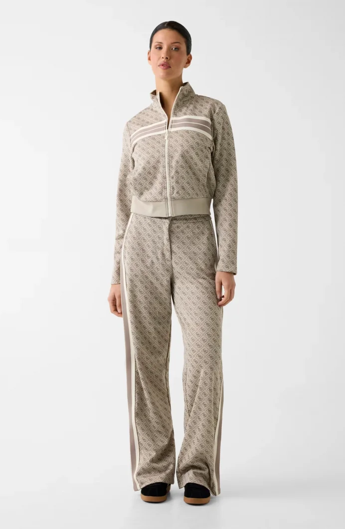 Guess 4G Jakarlı Tam Fermuarlı Kadın Bej Sweatshirt V6GQ06K2957-FMC4