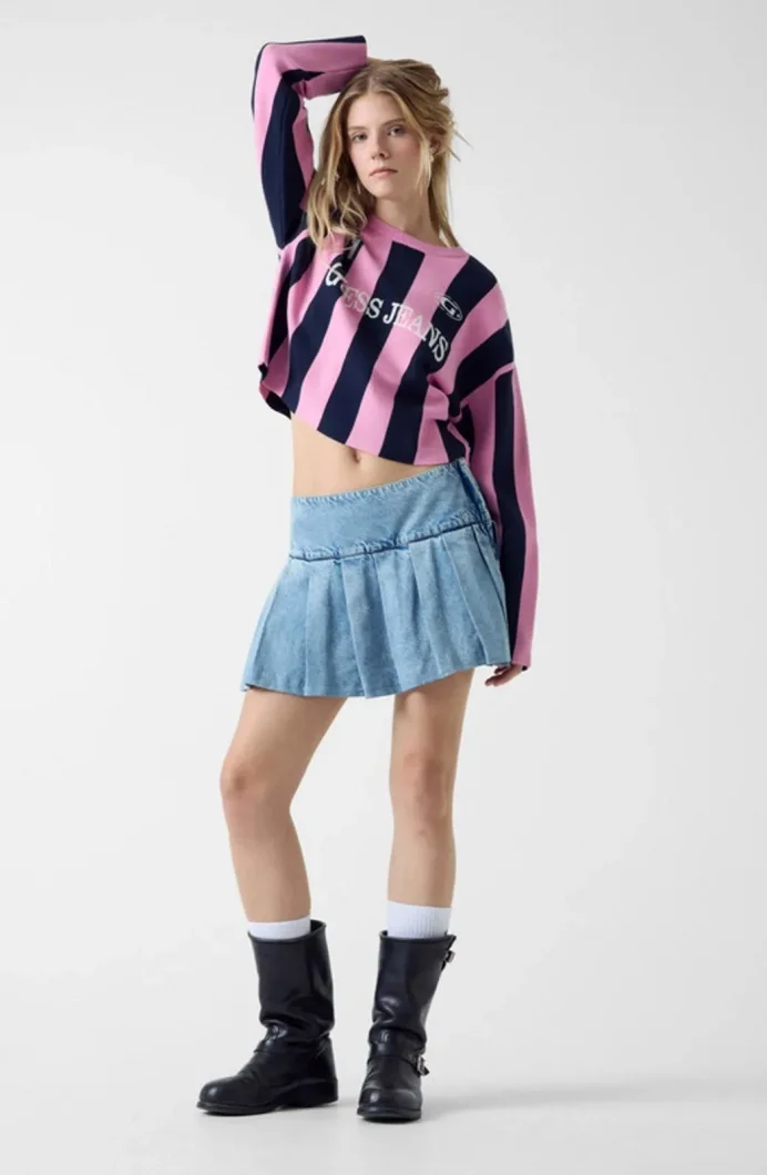 Guess GJ Pileli Kadın Mavi Etek W6RD38D6552-GVMD