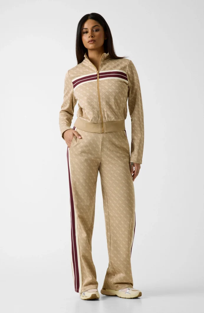 Guess 4G Jakarlı Düz Paça Kadın Bej Eşofman Altı V6GB04K2955-FMC3