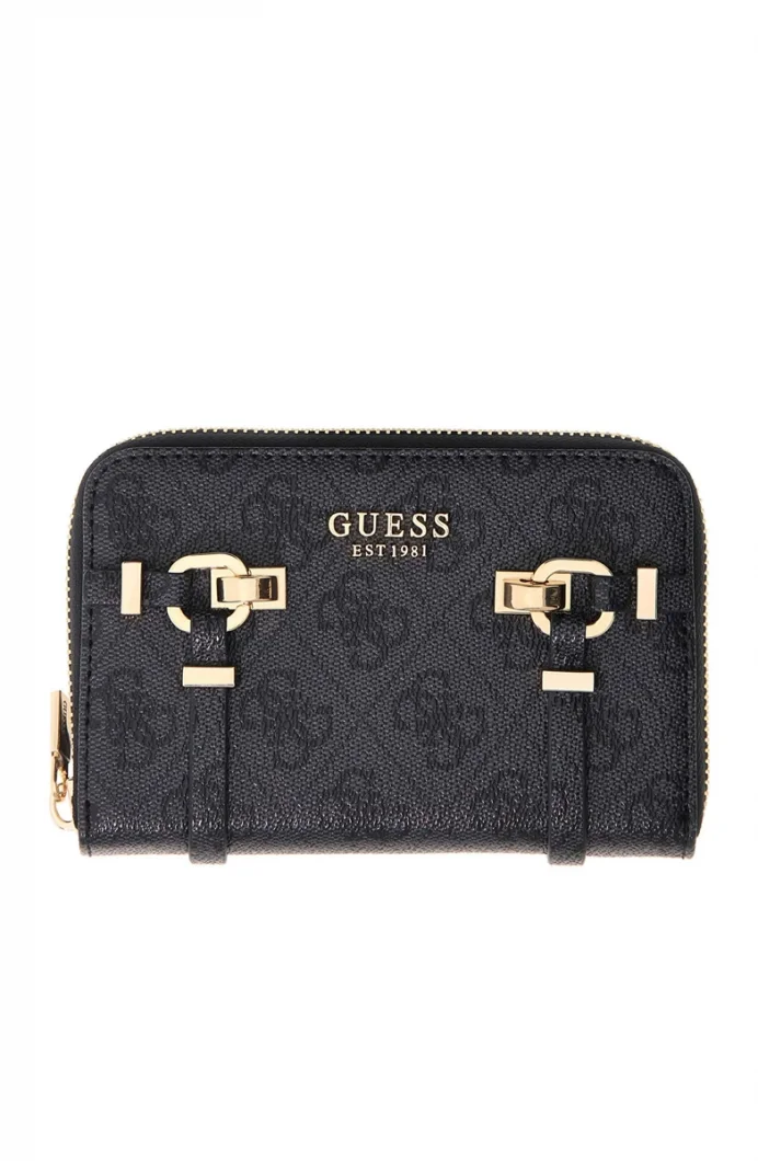 Guess Leona Logolu Orta Boy Fermuarlı Kadın Antrasit Cüzdan SWSG9917140-CLO