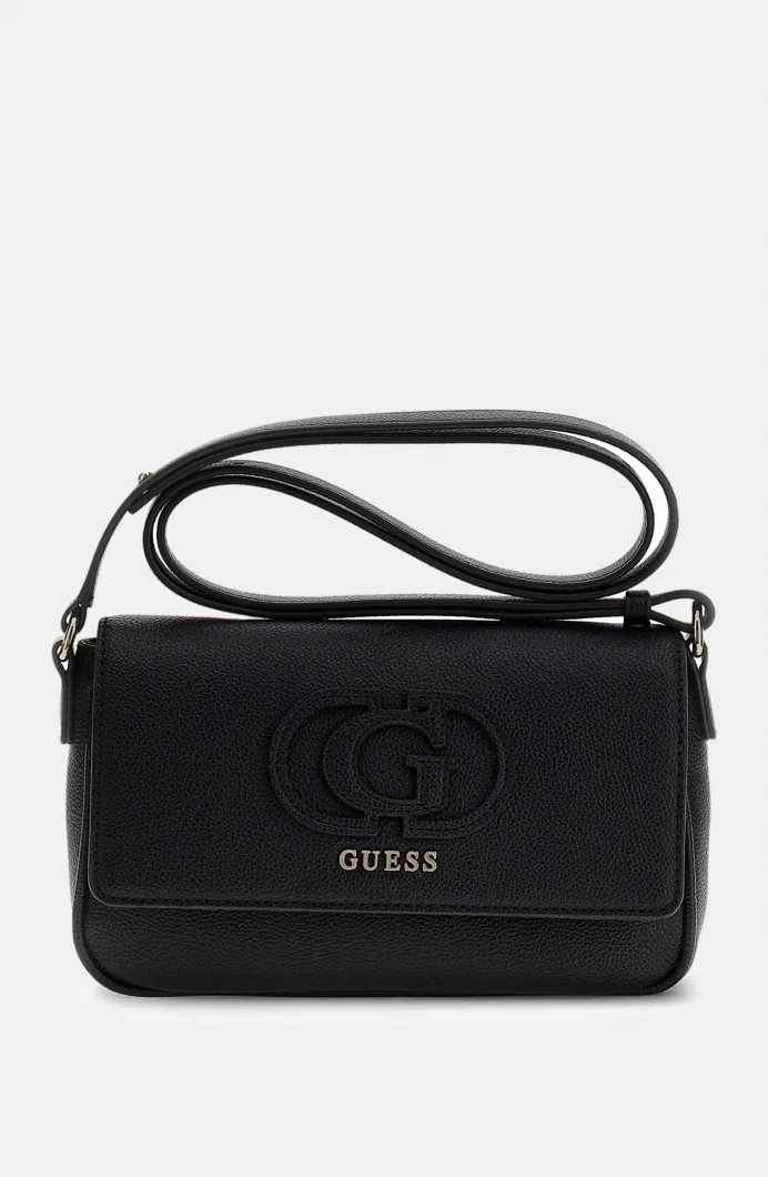 Guess Isola Dönüştürülebilir Kapaklı Çapraz Askılı Kadın Siyah Omuz Çantası HWBG9905210-BLA