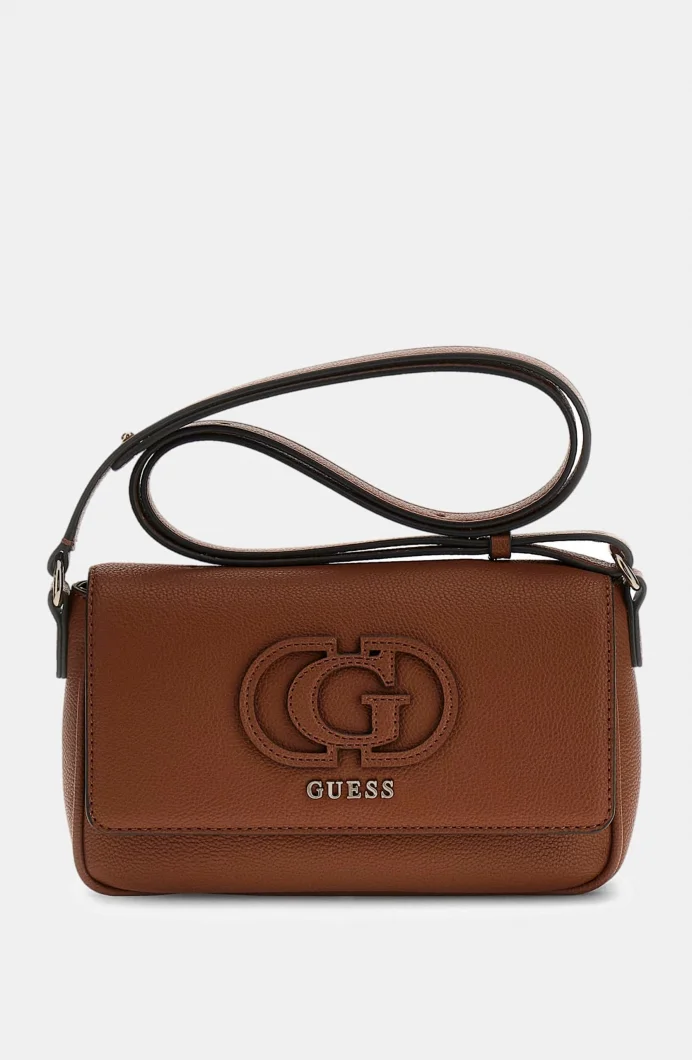 Guess Isola Dönüştürülebilir Kapaklı Çapraz Askılı Kadın Kahverengi Omuz Çantası HWBG9905210-COG