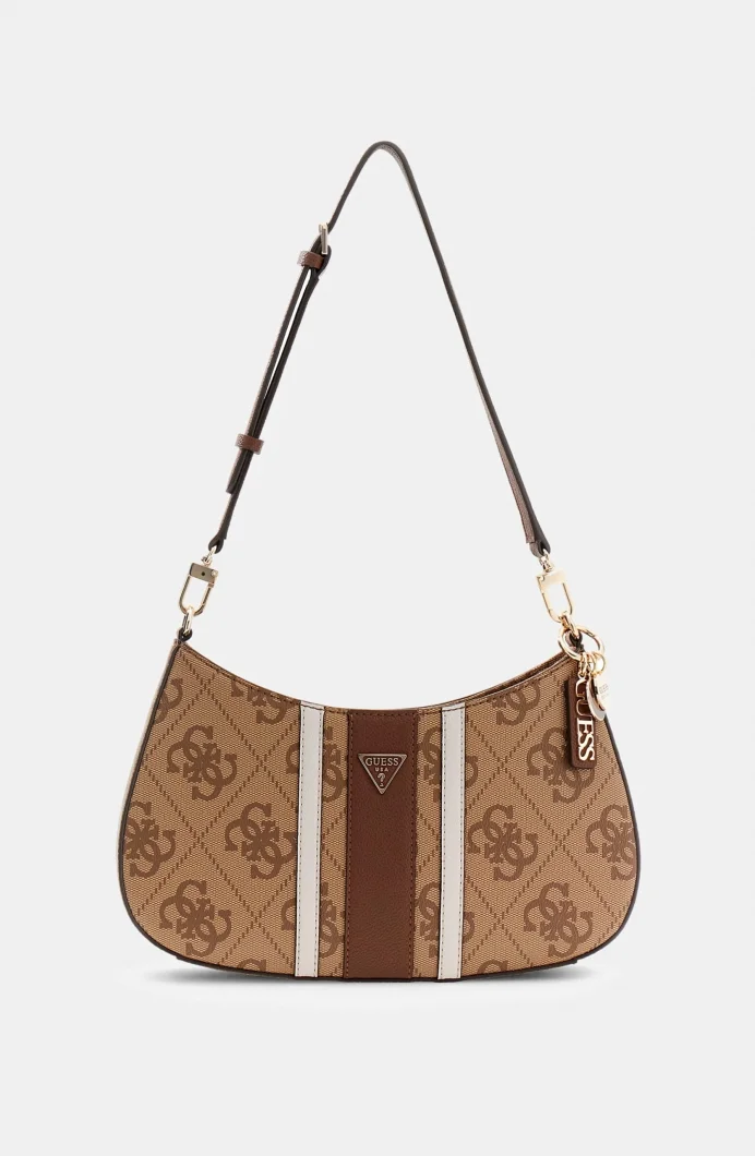 Guess Noelle II Üstten Fermuarlı Kadın Kahverengi Omuz Çantası HWSS9672180-LGW