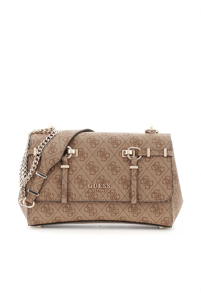 Guess Leona Logolu Dönüştürülebilir Kapaklı Çapraz Askılı Kadın Kahverengi Omuz Çantası HWSG9917210-LTL