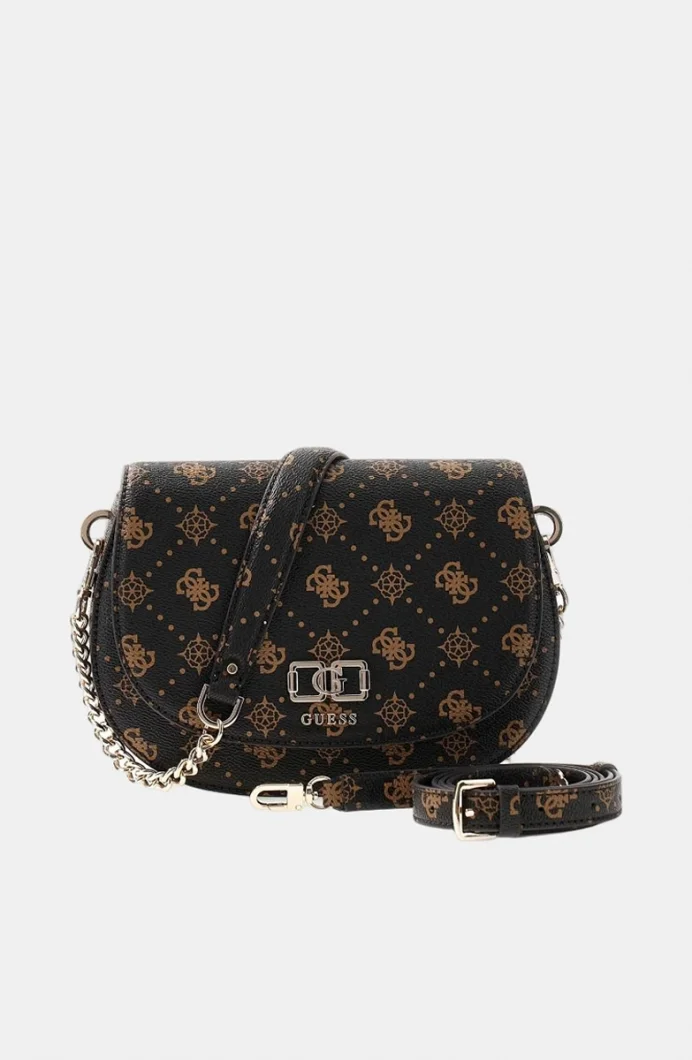 Guess Emelie Logolu Kapaklı Kadın Kahverengi Omuz Çantası HWGP9928200-ESL