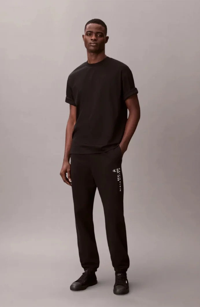 Calvin Klein Havlu Kumaş Calvin 1968 Grafikli Erkek Siyah Eşofman Altı LV14RF248G-UB1