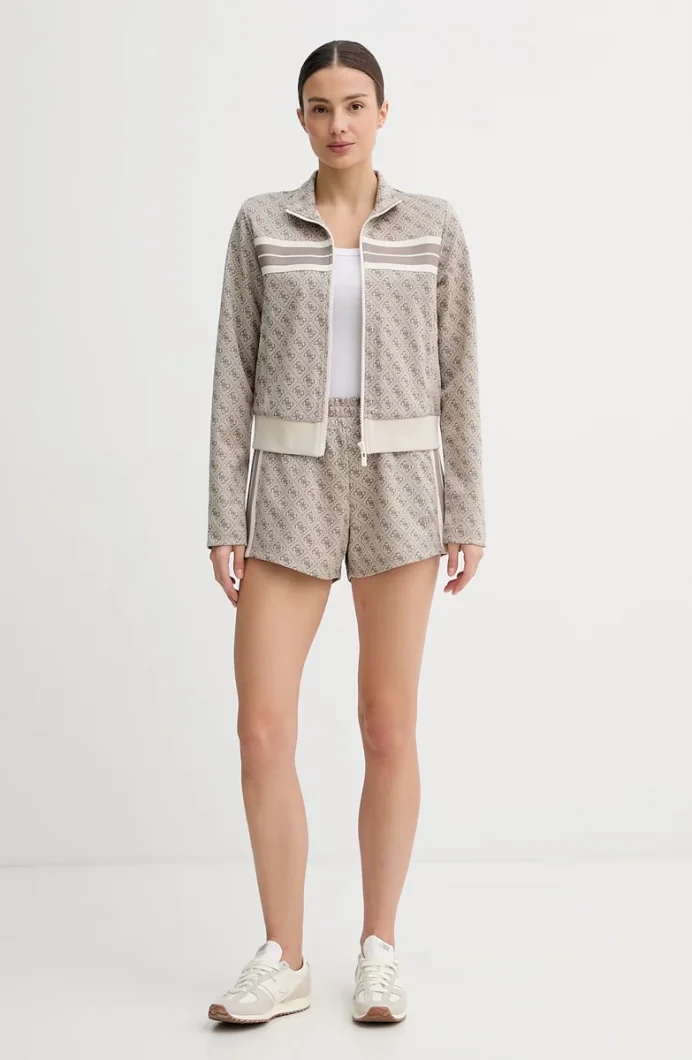 Guess 4G Jakarlı Kadın Bej Şort V6GD02K2959-FMC3