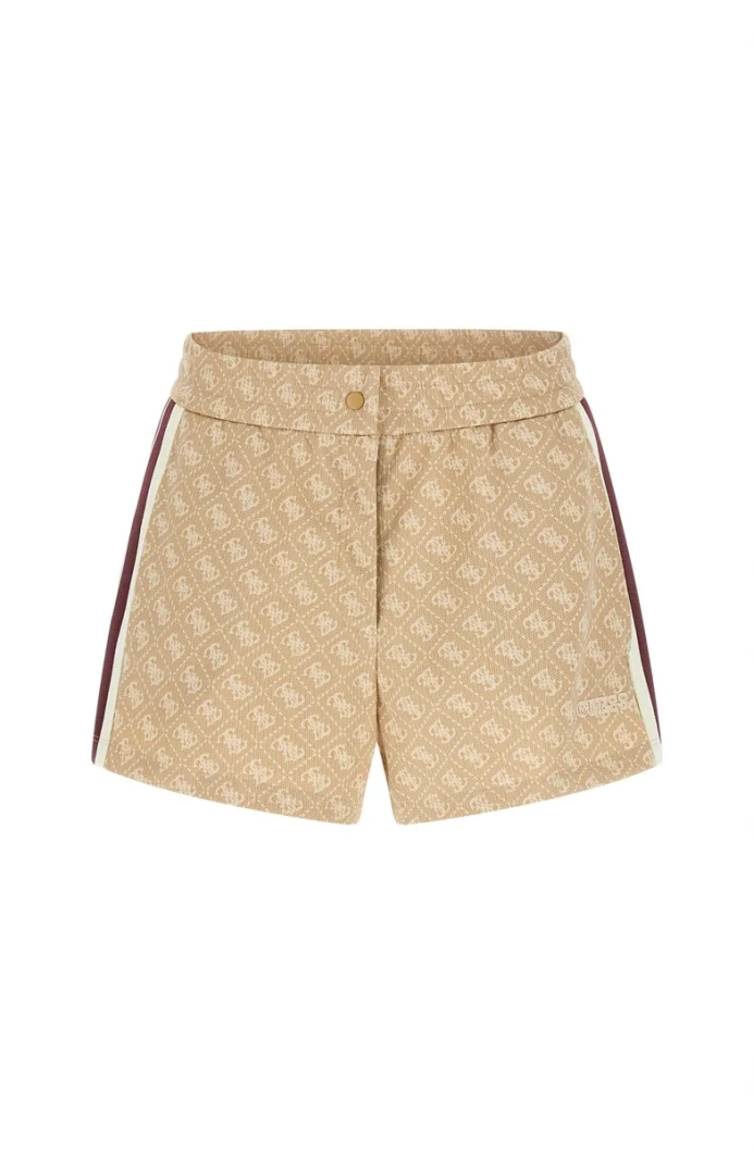 Guess 4G Jakarlı Kadın Bej Şort V6GD02K2959-FMC3