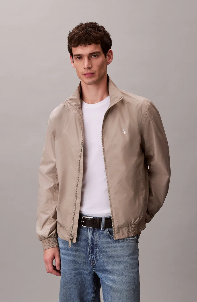 Calvin Klein Uzun Kollu Dolgusuz Naylon Harrington Erkek Kahve Ceket LV04RF520G-RAK