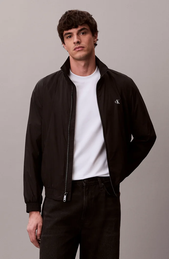 Calvin Klein Uzun Kollu Dolgusuz Naylon Harrington Erkek Siyah Ceket LV04RF520G-UB1