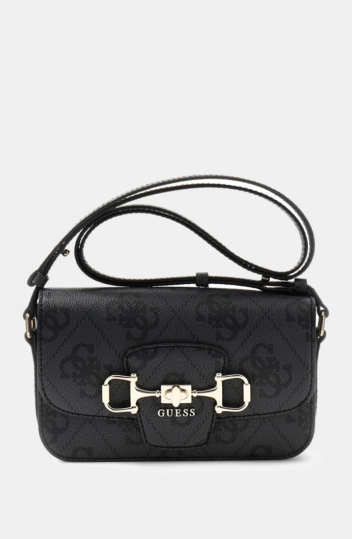 Guess Janie Logolu Dönüştürülebilir Kapaklı Çapraz Askılı Kadın Antrasit El Çantası HWOS9924210-CLO