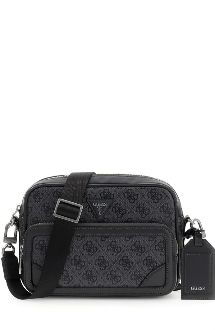 Guess Milano Çift Fermuarlı  Askılı Erkek Siyah Çapraz Çanta HMMILLP6222-BTH