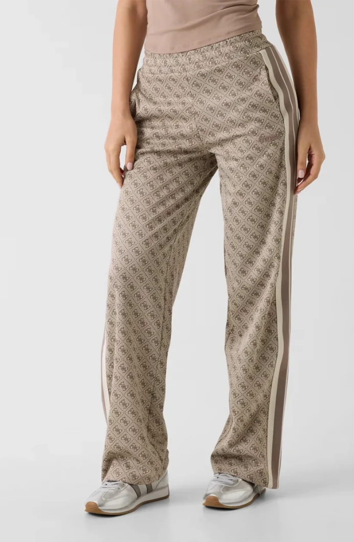 Guess 4G Jakarlı Düz Paça Kadın Bej Eşofman Altı V6GB04K2955-FMC4