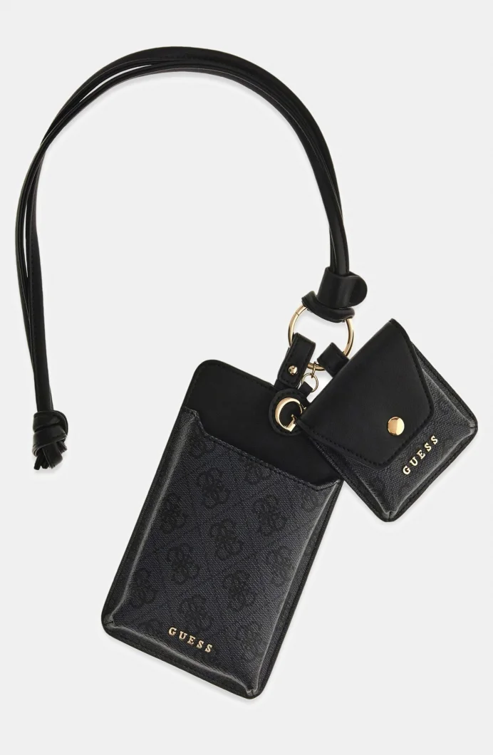 Guess Kulaklık Bölmeli Telefon Askısı Kadın Siyah Anahtarlık PW7563P6226-CMT