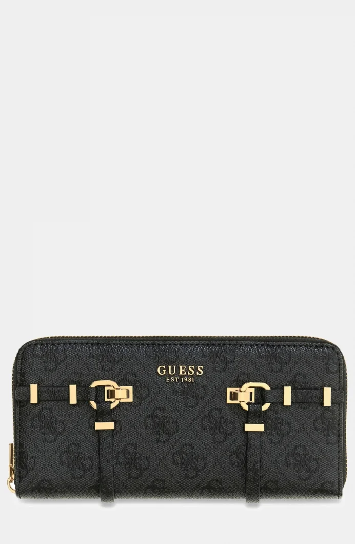 Guess Leona Logolu Büyük Boy Fermuarlı Kadın Antrasit Cüzdan SWSG9917146-CLO