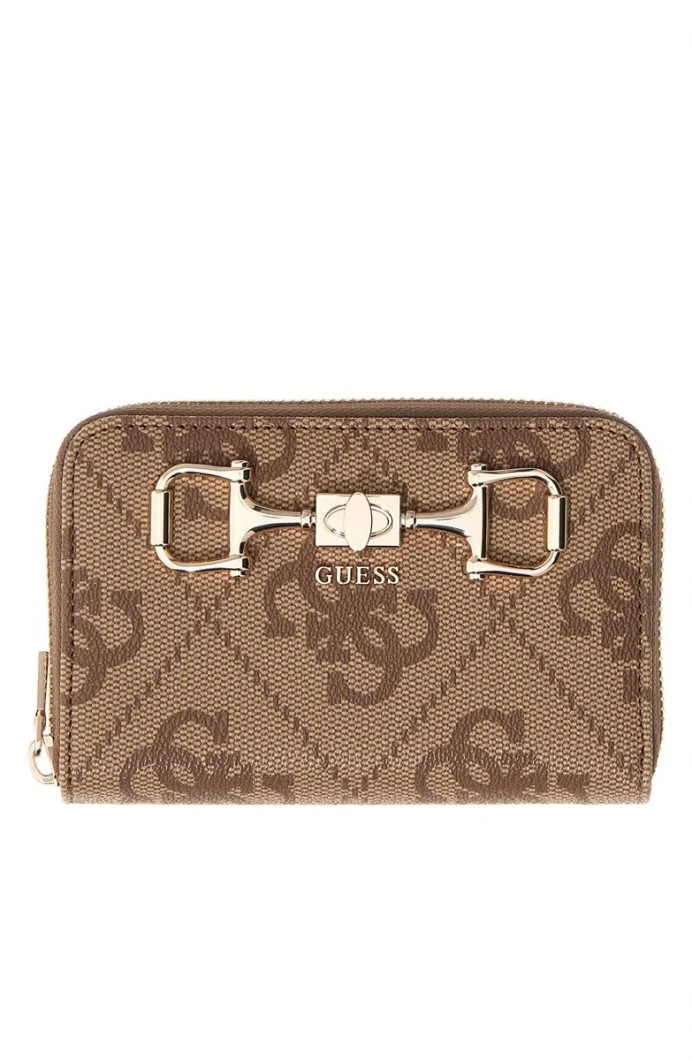 Guess Janie Logolu Orta Boy Fermuarlı Kadın Kahverengi Cüzdan SWOS9924140-LTL