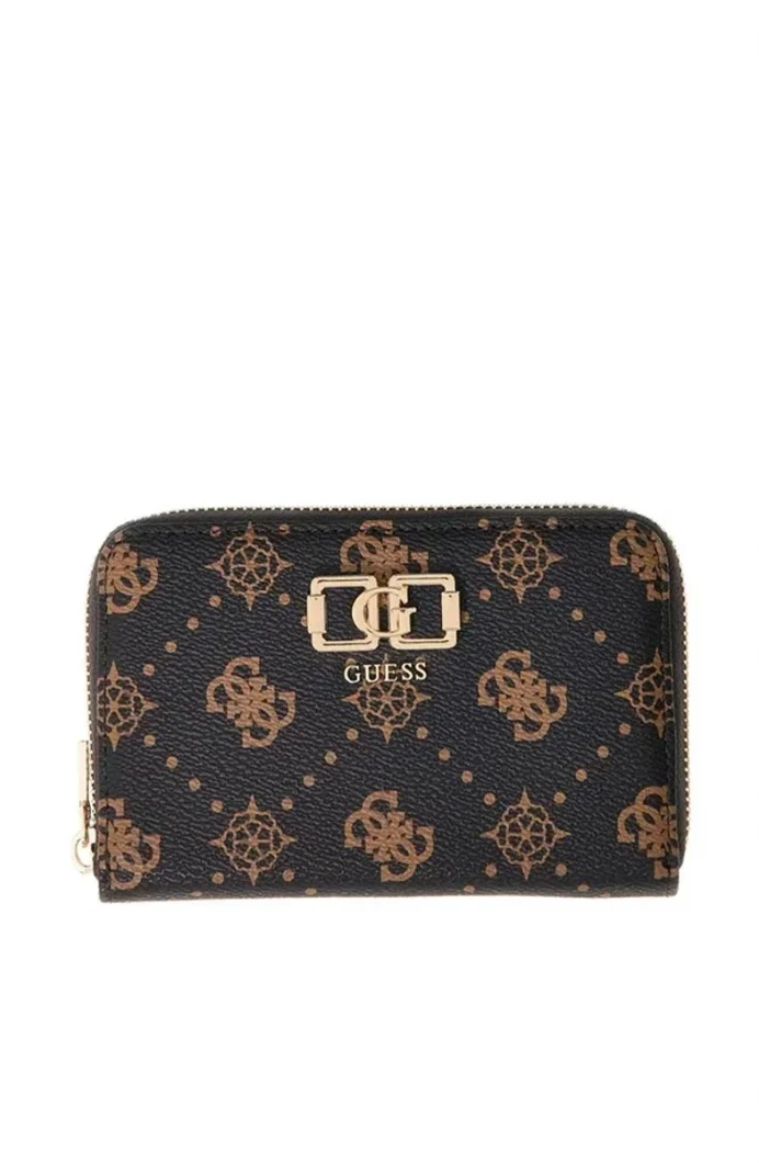 Guess Emelie Logolu Orta Boy Fermuarlı Kadın Kahverengi Cüzdan SWGP9928140-ESL