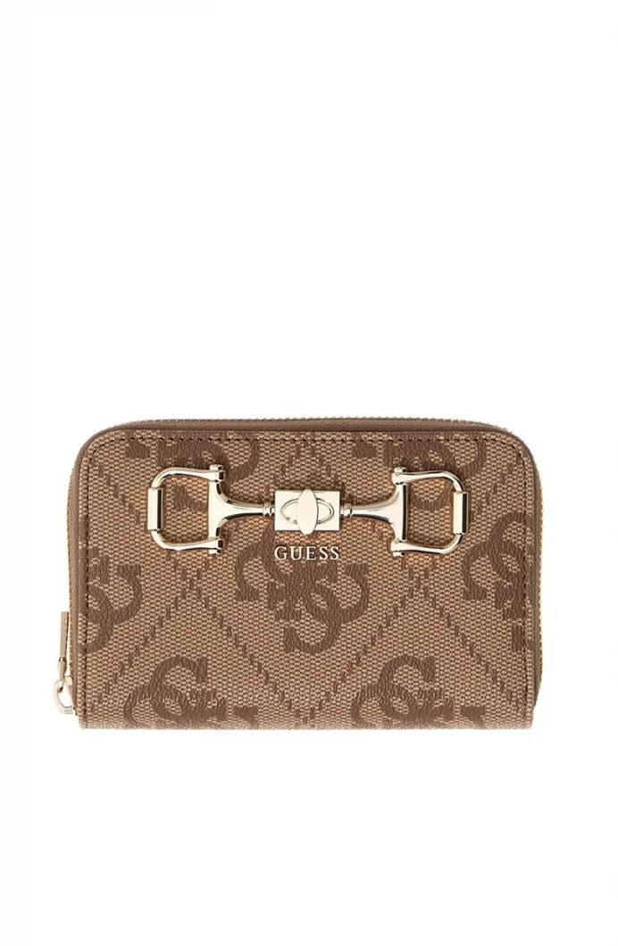 Guess Janie Logolu Orta Boy Fermuarlı Kadın Kahverengi Cüzdan SWOS9924140-LTL