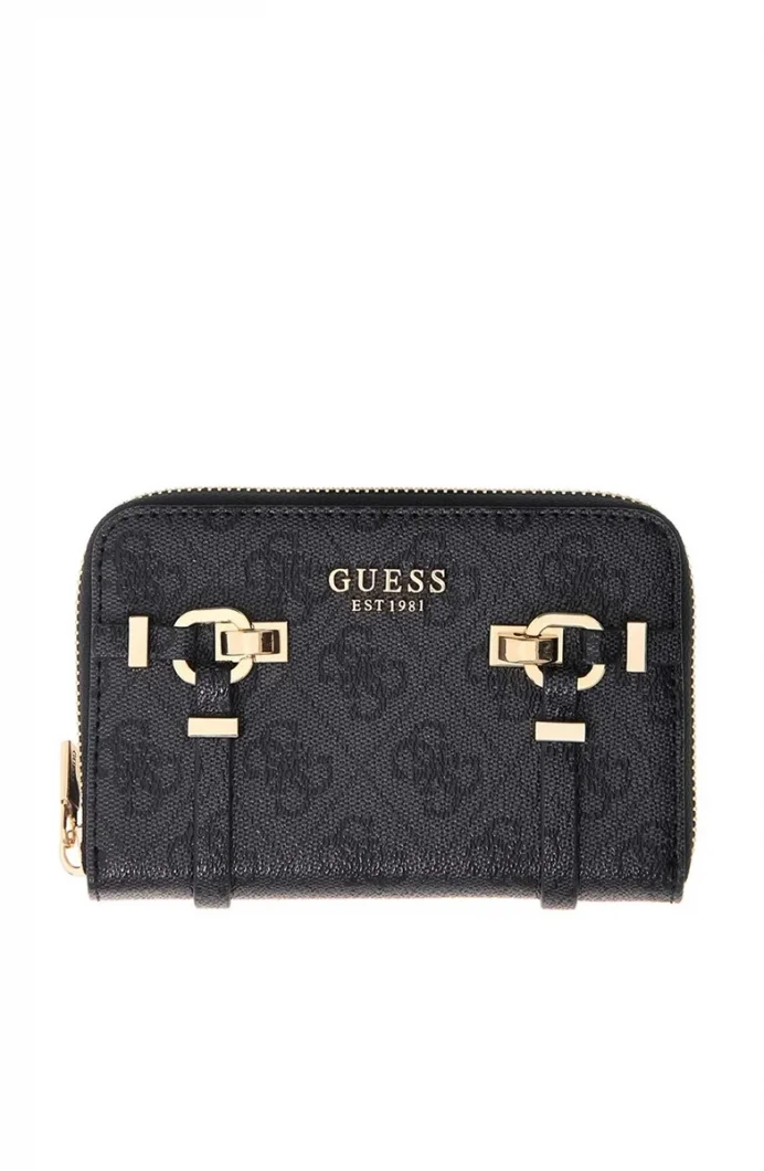 Guess Leona Logolu Orta Boy Fermuarlı Kadın Antrasit Cüzdan SWSG9917140-CLO