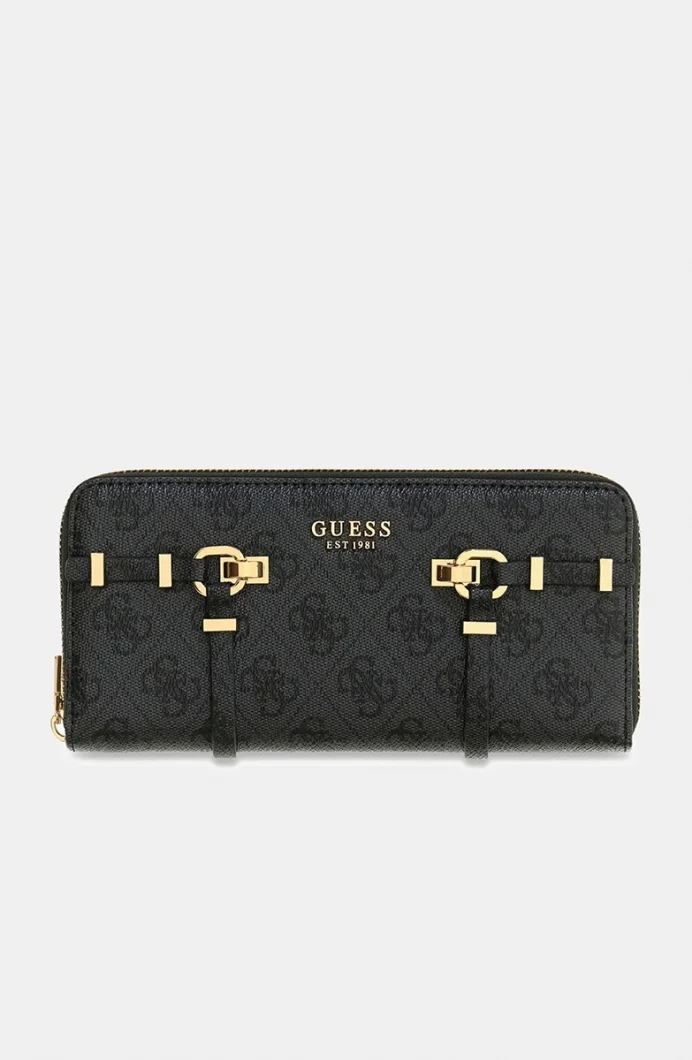 Guess Leona Logolu Büyük Boy Fermuarlı Kadın Antrasit Cüzdan SWSG9917146-CLO