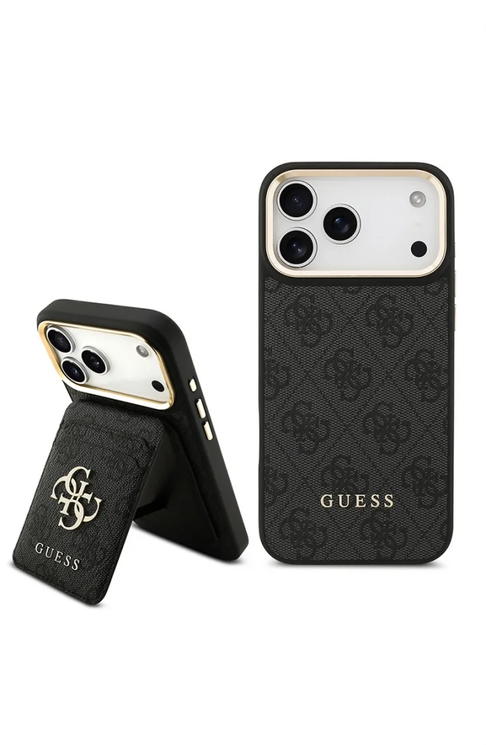 Guess iPhone 17 Pro Max Orjinal Lisanslı M-safe Kadın Siyah Telefon Kılıfı GUBPHCP17XP4SM4MCK