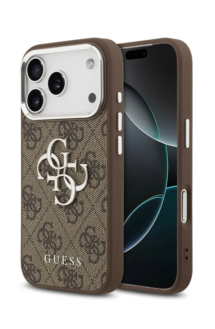 Guess iPhone 17 Pro Orjinal Lisanslı Gold Metal Kamera Kadın Kahverengi Telefon Kılıfı GUHCP17LP4G4SMCW