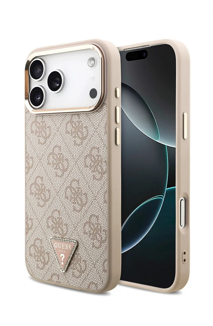 Guess iPhone 17 Pro Max Orjinal Lisanslı Metal Kamera Kadın Pembe Telefon Kılıfı GUHMP17XP4GTDGMP