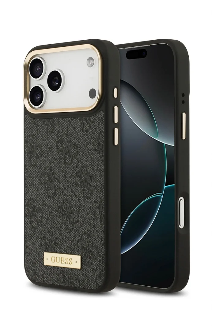 Guess iPhone 17 Pro Max Orjinal Lisanslı Metal Kamera Kadın Siyah Telefon Kılıfı GUHMP17XU4GPRK