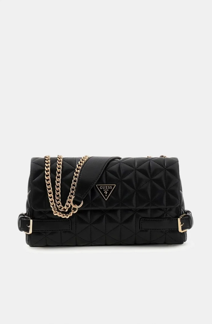 Guess Paisleigh Dönüştürülebilir  Askılı Kapaklı Kadın Siyah Çapraz ÇantaHWQG9883210-BLA