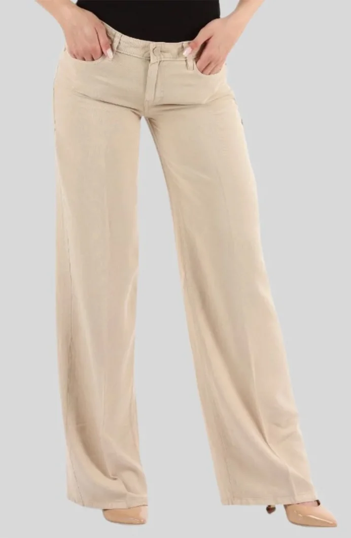 Guess Drapey Palazzo Fit Kadın Krem Pantolon W4GA96WDP85-G1M5