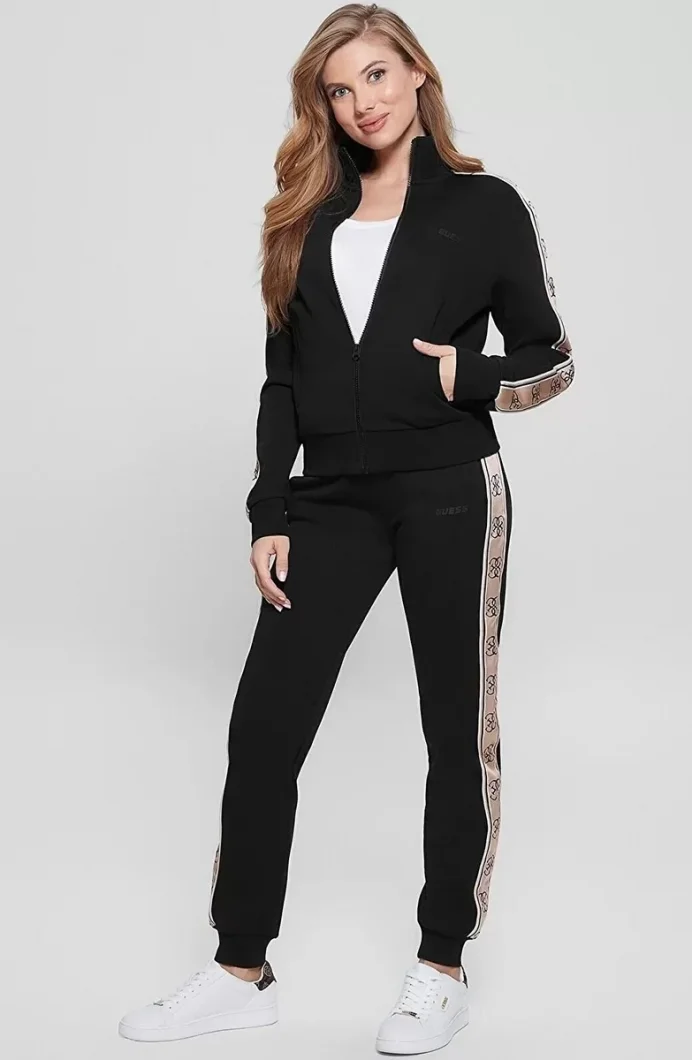 Guess Kadın Siyah Britney Logolu Sweatshirt