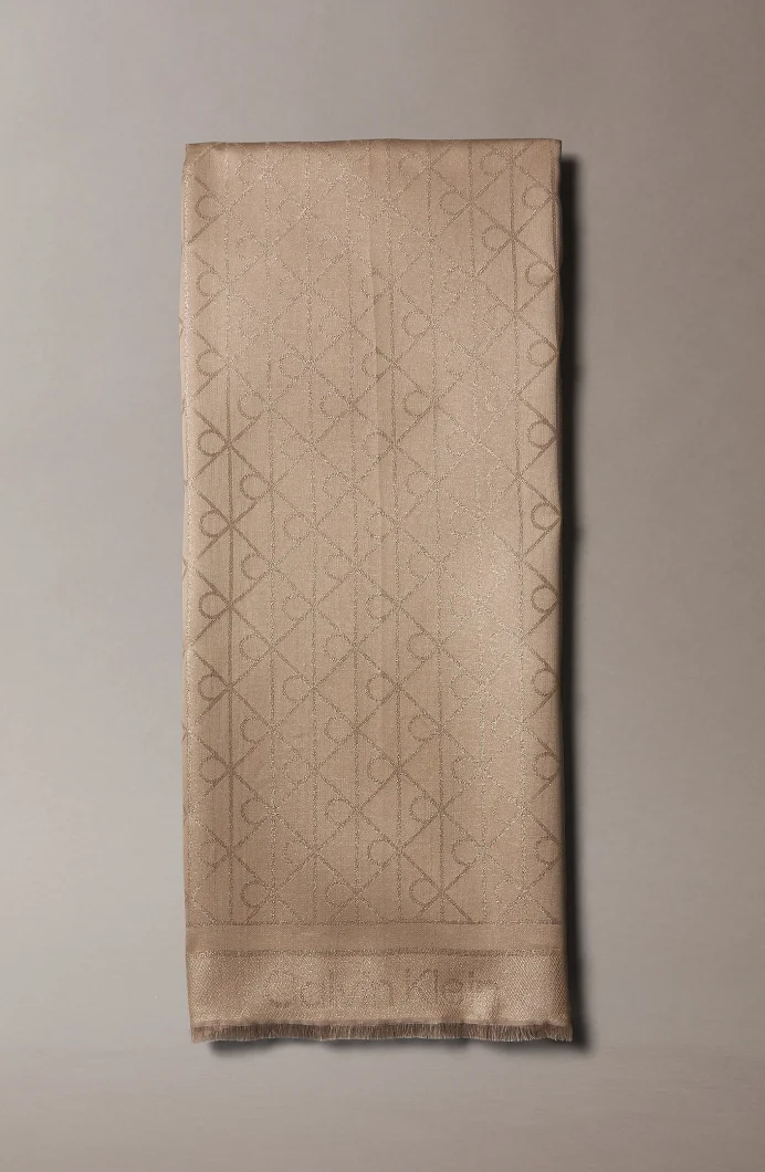 Calvin Klein Amblem Tamamı Baskılı Parlak Ton Sür Ton Kadın Gri Şal LV04F8062G-QBV