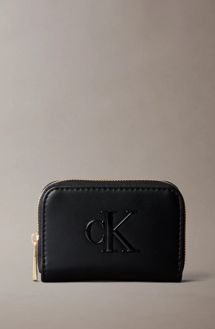 Calvin Klein Bold CK Orta Boy Fermuarlı Kadın Siyah Cüzdan LV04F1154G-UB1