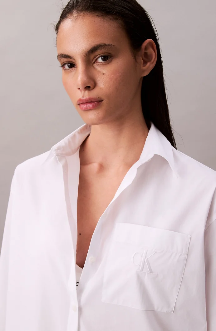 Calvin Klein Essentials Kadın Beyaz Gömlek LV047C143G-YAA