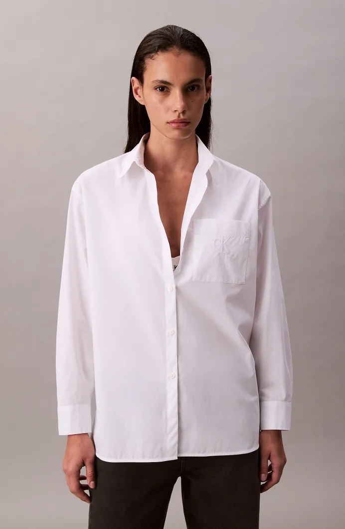Calvin Klein Essentials Kadın Beyaz Gömlek LV047C143G-YAA