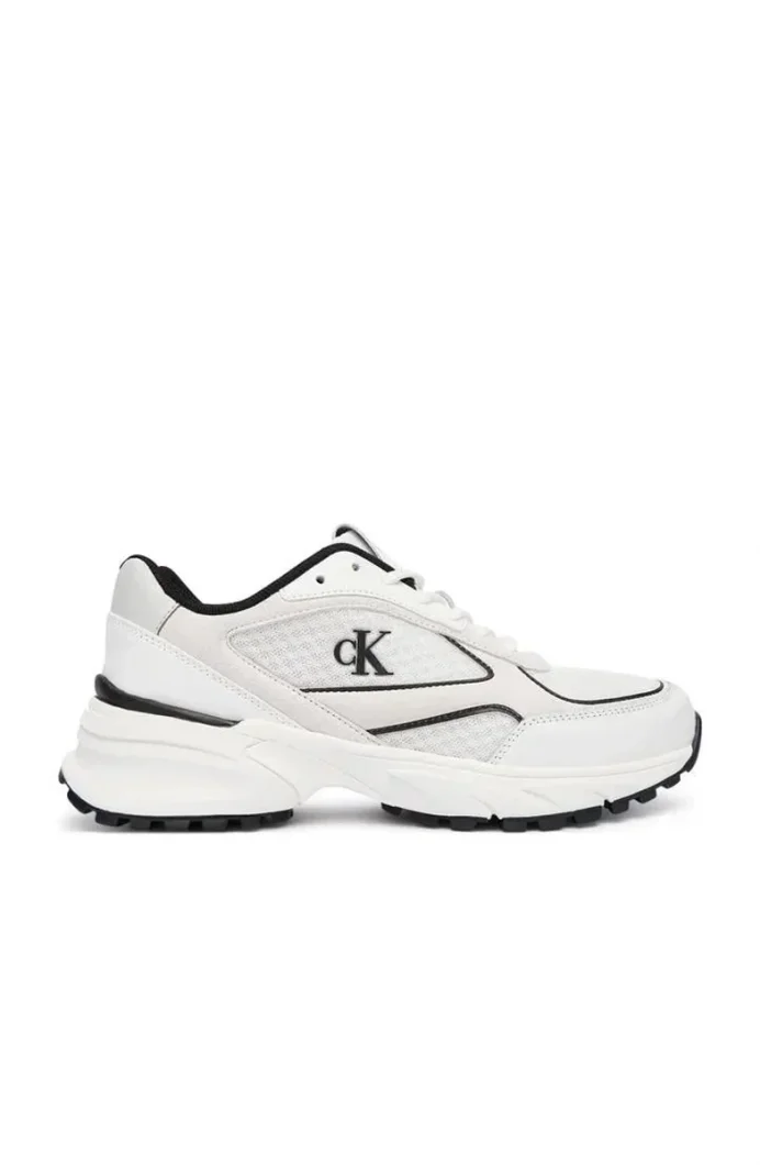 Calvin Klein File Detaylı Metalik Hike Runner Spor Kadın Beyaz Sneaker YW0YW02009-01W