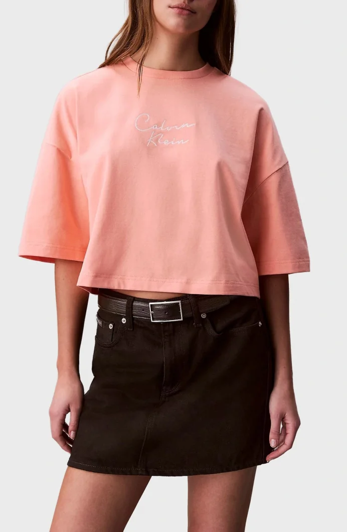 Calvin Klein D1 Collection Kadın Turuncu T-shirt LV047C202G-VDW