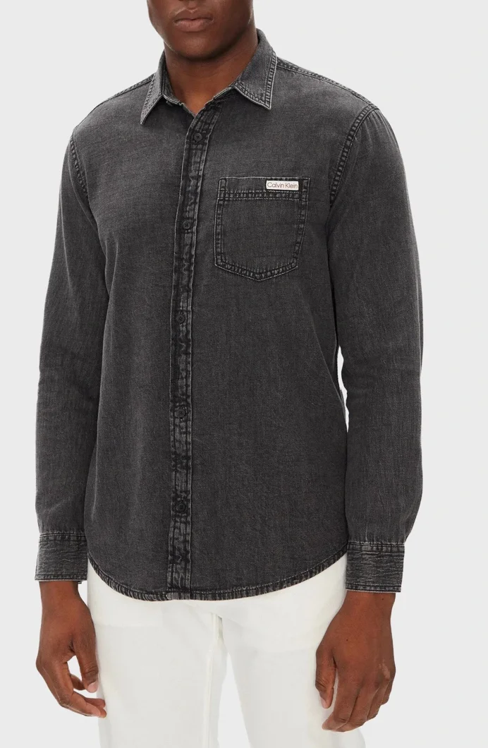 Calvin Klein Denim Shirts Erkek Siyah Gömlek LV040BM733-KQB