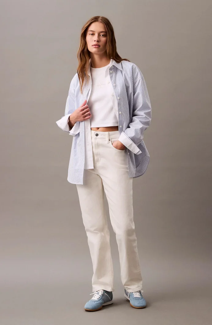 Calvin Klein A- MONOGRAM BABY TEE Kadın  T-shirt LV047AB802-YAA