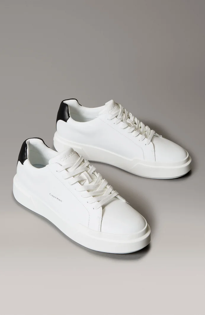Calvin Klein Kalın Tabanlı Bağcıklı Deri Erkek Sneaker YM0YM01344-01W