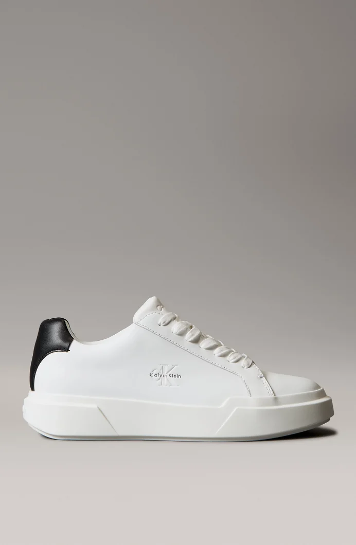 Calvin Klein Kalın Tabanlı Bağcıklı Deri Erkek Sneaker YM0YM01344-01W
