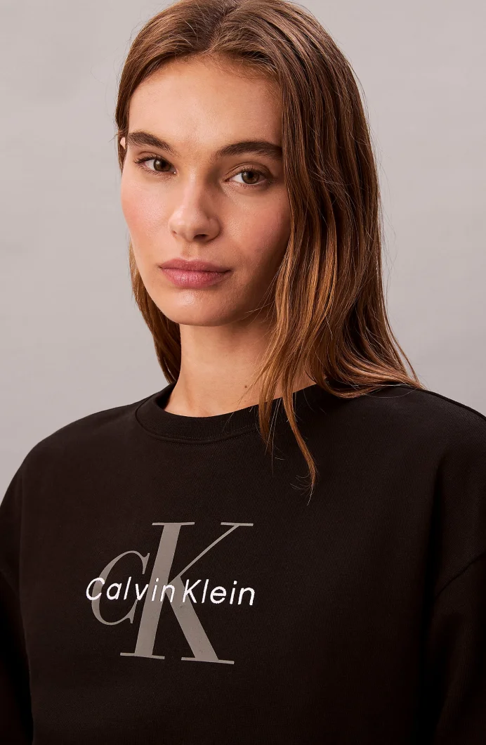 Calvin Klein LS MNLG FRNCH TRRY R Kadın Sweatshirt LV047B234G-UB1