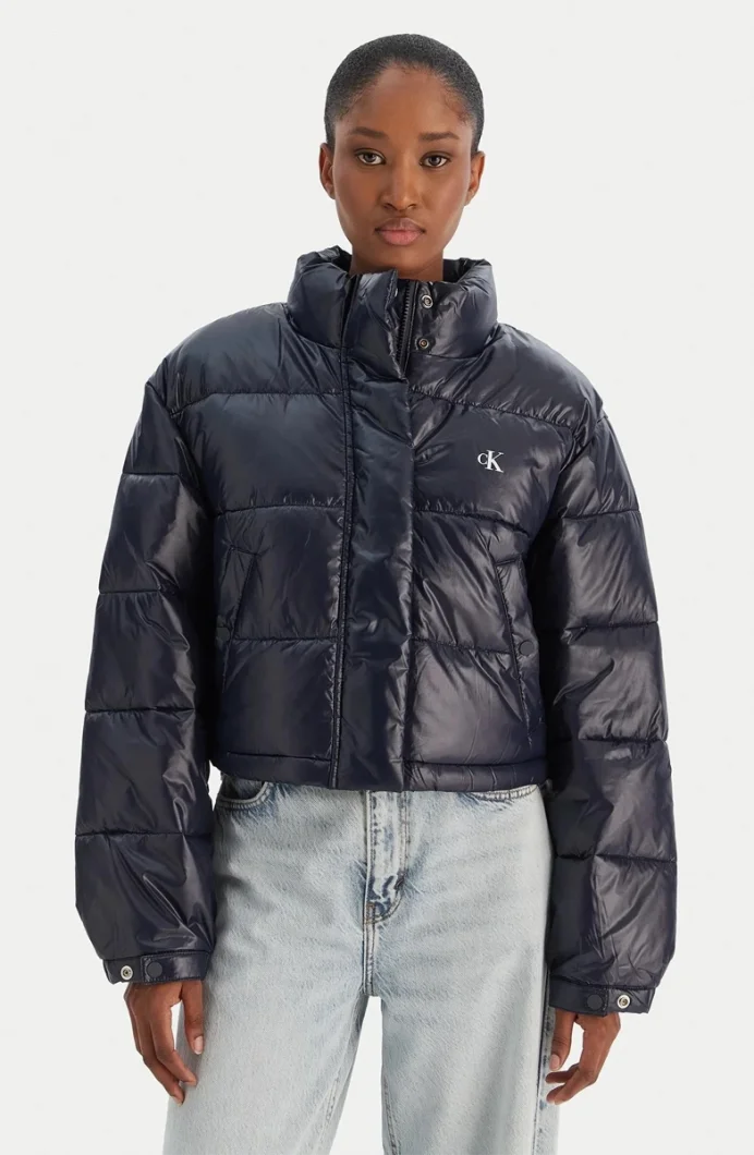 Calvin Klein Parlak Kısa Şişme Kadın Mavi Mont LV047D504G-VEK