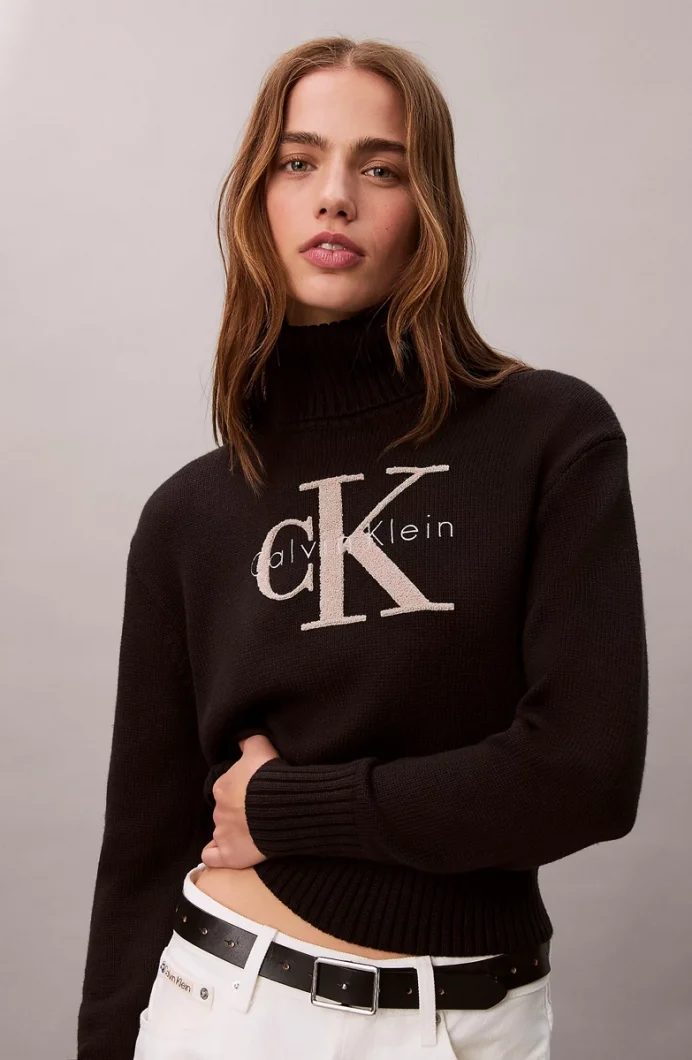 Calvin Klein Şönil Monologo Kadın Siyah Kazak LV047D354G-UB1
