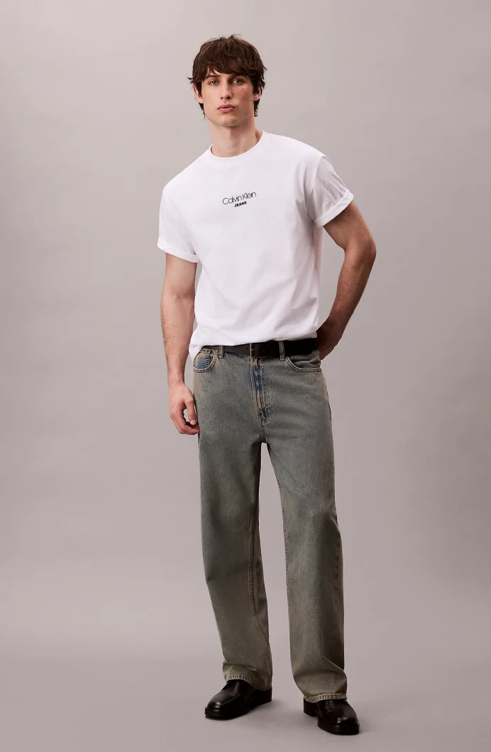 Calvin Klein Ss Graphic Tee Erkek Beyaz T-shirt LV04RC851G-YAA