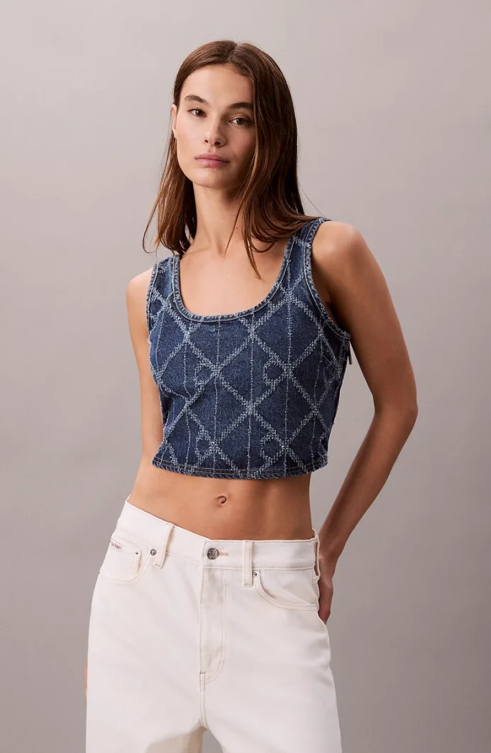 Calvin Klein Tamamı Baskılı CK Atlantic Kadın Mavi Bluz LV047D708G-YY2