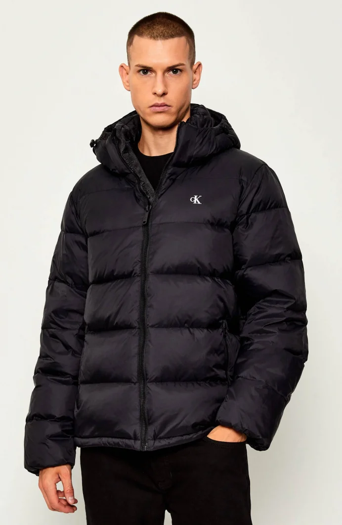 Calvin Klein Uzun Kollu Çıkarılabilir Kapüşonlu Şişme Erkek Siyah  Mont LV04RC518G-UB1