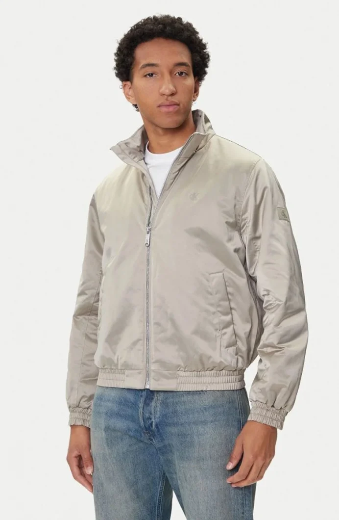 Calvin Klein Uzun Kollu Dolgulu Harrington Erkek Gri Ceket LV04RC516G-RAK
