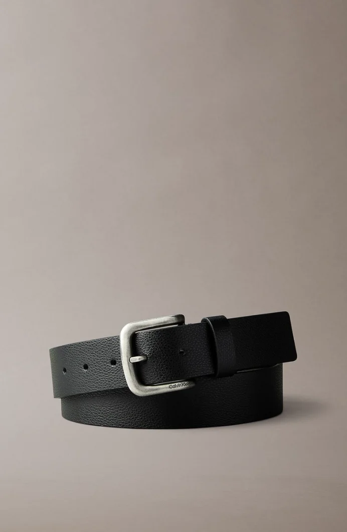 Calvin Klein Yuvarlak Tokalı Doku Deri 35 mm Erkek Siyah Kemer LV04D7044G-V8L